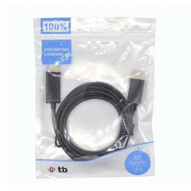 Kabel DisplayPort na HDMI 1,8m črn