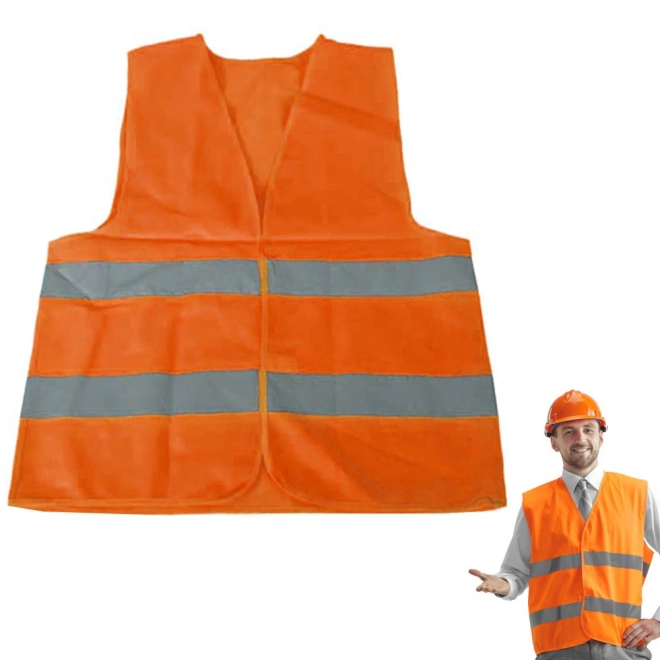 Oranžna opozorilna odsevna jopiča XL