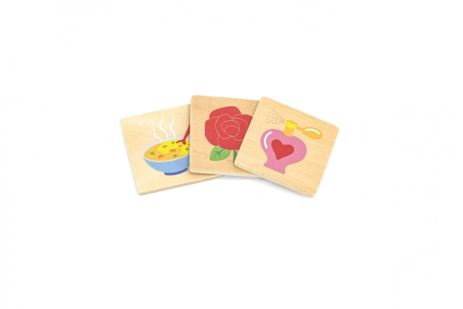 VIGA učna igra lesene puzzle za učenje čutil