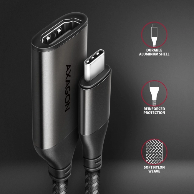 Adapter USB-C na HDMI 4K/60Hz aluminij, 25 cm kabel