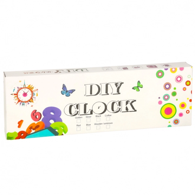 Stenske ure DIY črne, zlate in rumene