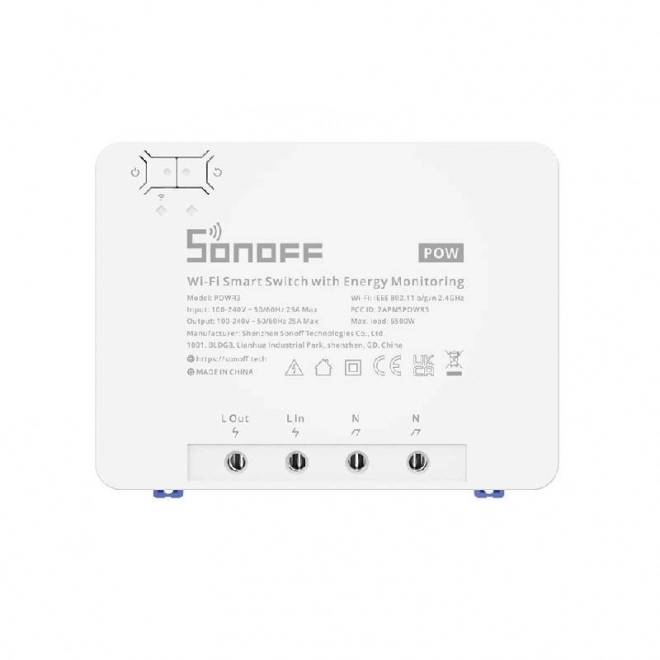 Pametno Wi-Fi stikalo s spremljanjem porabe energije Sonoff POWR3 (25A/5500W)