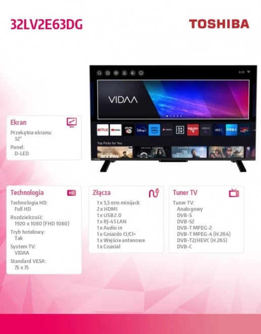 LED Televizor 32 palcev