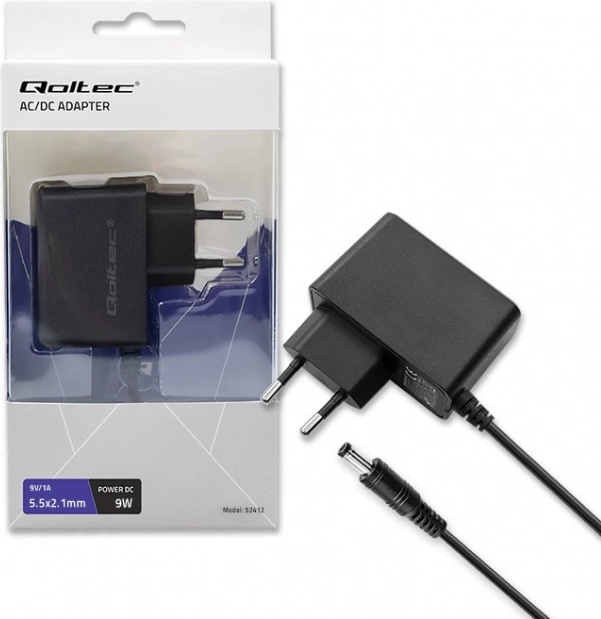 Vtični adapter Qoltec 9W 9V 1A