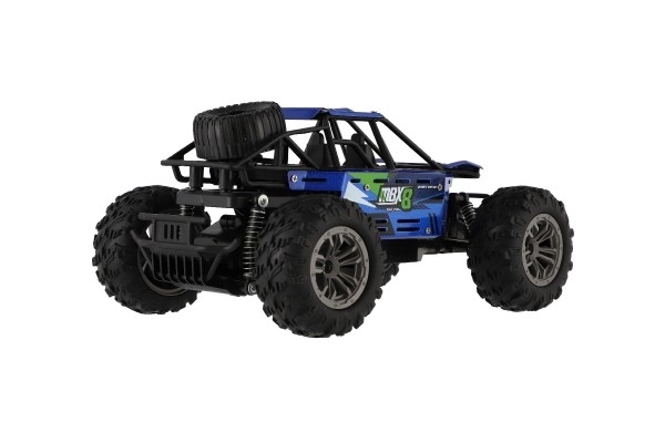 Auto RC buggy terenski modri 22cm plast 2,4GHz na baterije + polnilni paket v škatli 32x16x18cm