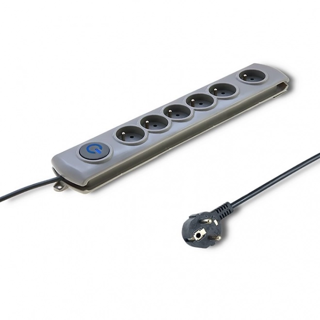 Prenapetostna zaščita Quick Switch, 6 vtičnic, 1,8 m, siva