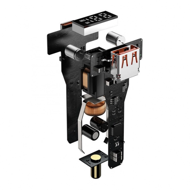 Hitri avtomobilski polnilec Baseus USB in USB-C 100W črna