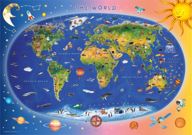 Dino otroška puzzle mapa 300 XL kosov