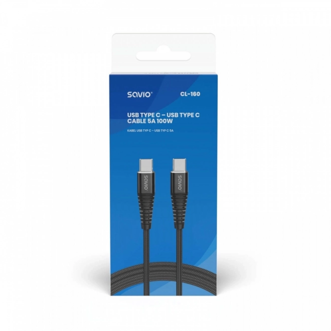USB-C kabel Savio 5A 2m
