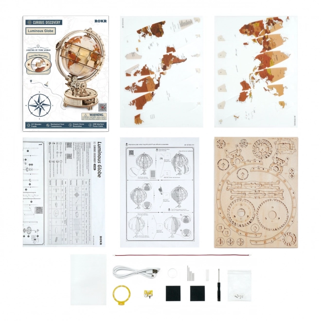 RoboTime 3D lesen mehanični puzzle Svetleči globus
