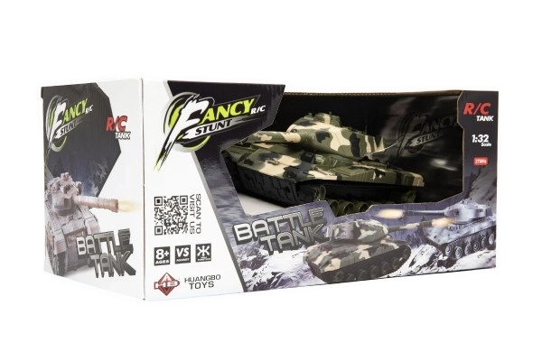 Tank RC plast 27cm 27MHz na baterije + polnilni paket z zvokom v škatli 37x17x19cm