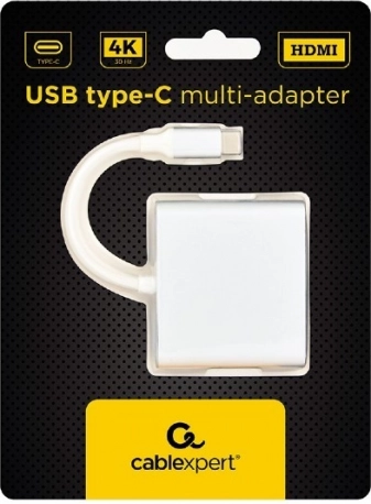 Srebrni USB-C adapter z USB A 3.0 in HDMI