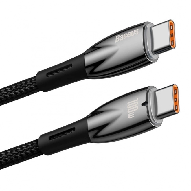 Kabel Baseus Glimmer USB-C na USB-C 100W 1m črn