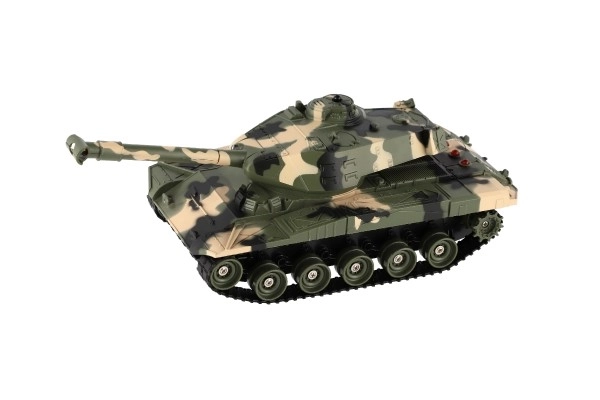 Tank RC plast 27cm 27MHz na baterije + polnilni paket z zvokom v škatli 37x17x19cm