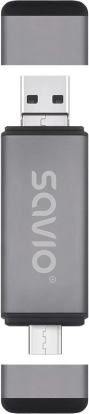 Čitalnik kartic Savio 3-v-1 USB‑C, USB‑A, micro USB