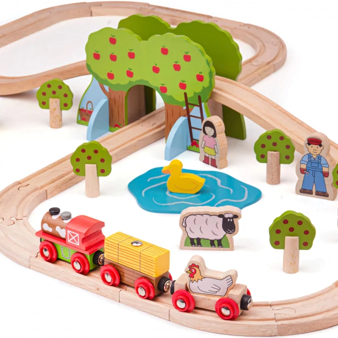 Bigjigs Rail Lesena železniška proga kmetija
