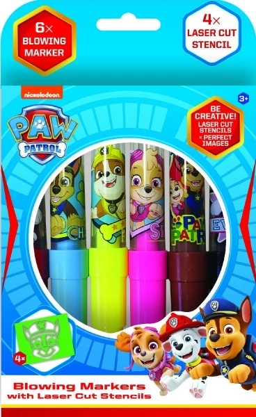 Fiksy s pihanjem 6 kosov z šablonami Paw Patrol v škatlici 12x19cm