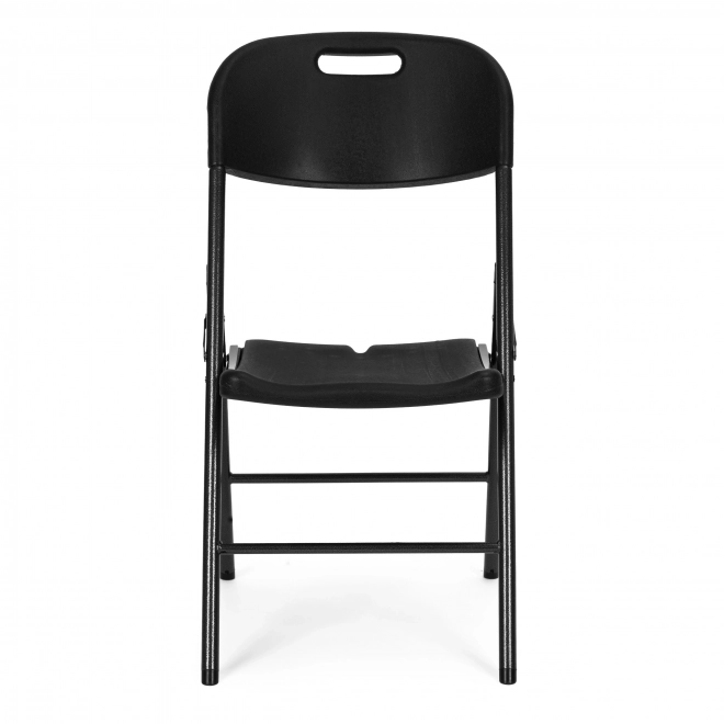 Set 2 zložljivih stolov ModernHome, kovinska konstrukcija, HDPE, črna