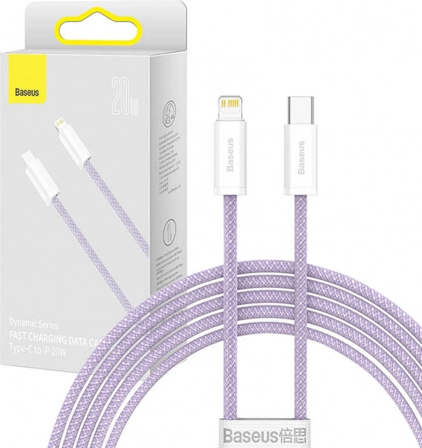 Kabel Baseus USB-C na Lightning 20W 2 m vijoličen