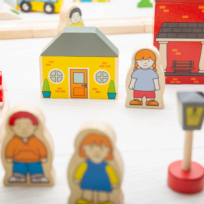 Bigjigs Rail Leseni vlak središče mesto in vas 101 delov