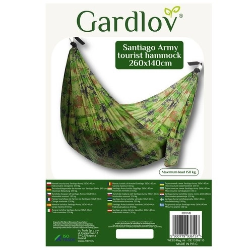 Turistična viseča mreža Santiago Army - 260 x 140 cm