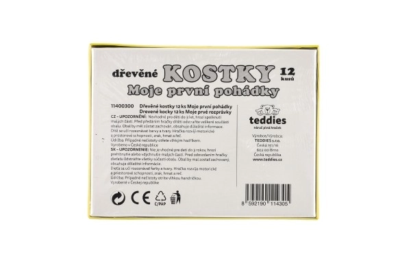 Lesene kocke kubus Moje prve pravljice 12 kos v škatlici 17x12,5x4cm