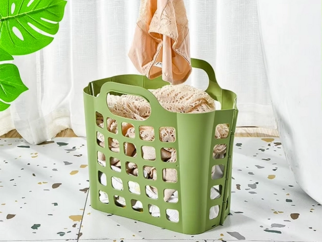 Zložljiva plastična košara za perilo
