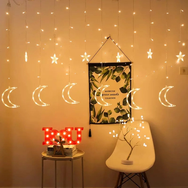 Dekorativna LED razsvetljava Luna in Zvezde 96 LED