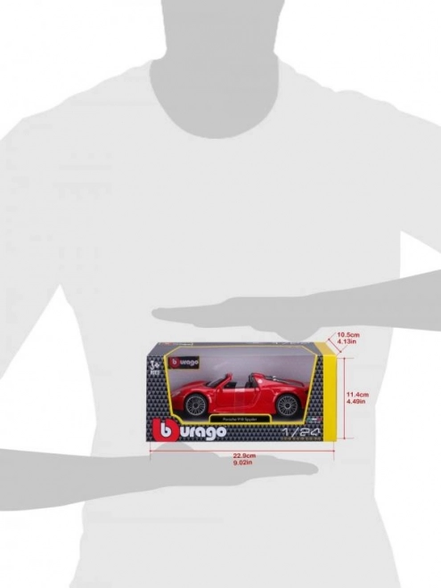 Kovinski avto Porsche 918 Spyder rdeč