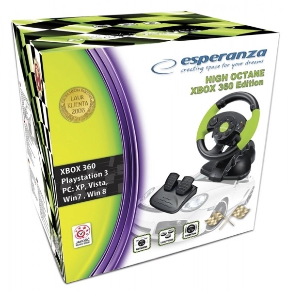 Kompakten igralni volan HIGH OCTANE za PC/Playstation/Xbox