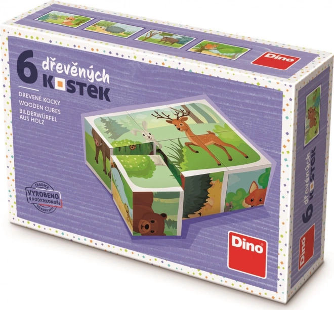 Dino Lesene kocke Gozdne živali