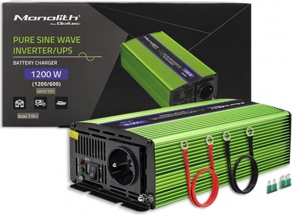 Qoltec čist sinus pretvornik napetosti 600W - 1200W