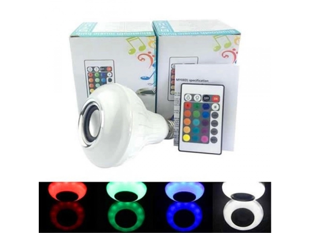 Barvna LED žarnica z Bluetooth zvočnikom