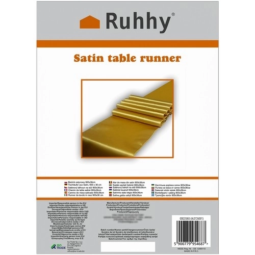 Zlat runner za mizo iz satena 900x36 cm