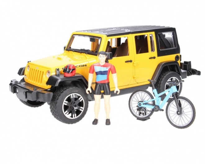 Bruder Jeep Wrangler Rubicon s kolesarjem in kolesom