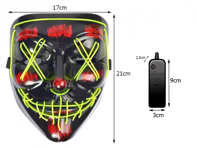 Svetleča LED maska čistilna zabava