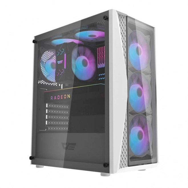 Računalniško ohišje Darkflash DK352 Plus s 4 ventilatorji (črno-bela)