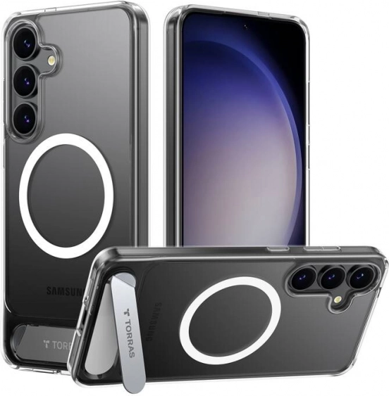 Magnetno prozoren ovitek s stojalom Torras Pstand za Samsung S25