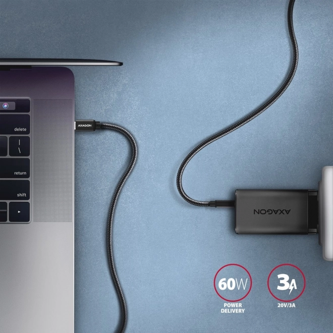 Kabel USB-C na USB-C 3m, Power Delivery 60W, upogljiv pleteni