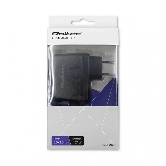 Vtični napajalni adapter Qoltec 24W 12V 2A 5.5x2.5
