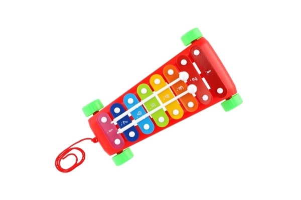 Xilofon plast/kovač 24cm s paličkami 2 barvi v vrečki 19x31x6cm
