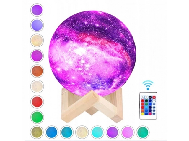 Nočna lučka GALAXY 3D z barvno RGB osvetlitvijo + daljinski upravljalnik