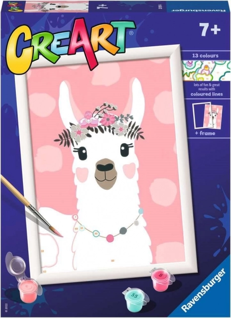 CreArt slikanje po številkah – lama, brez drame 18 × 24 cm