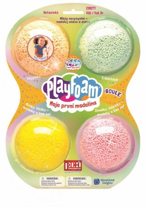 PlayFoam® Kroglična modelina/plastelina 4 barve na kartonu 19,5x27x3cm