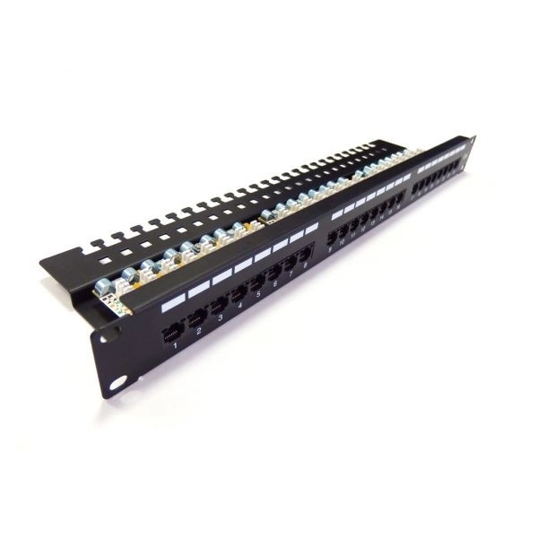 Patch panel 19" s 24 vhodi, kategorija 6, tip U/UTP