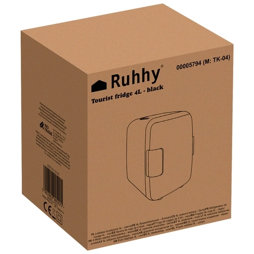 Ruhhy Prenosna črna mini - hladilnik 4L 12V/220V