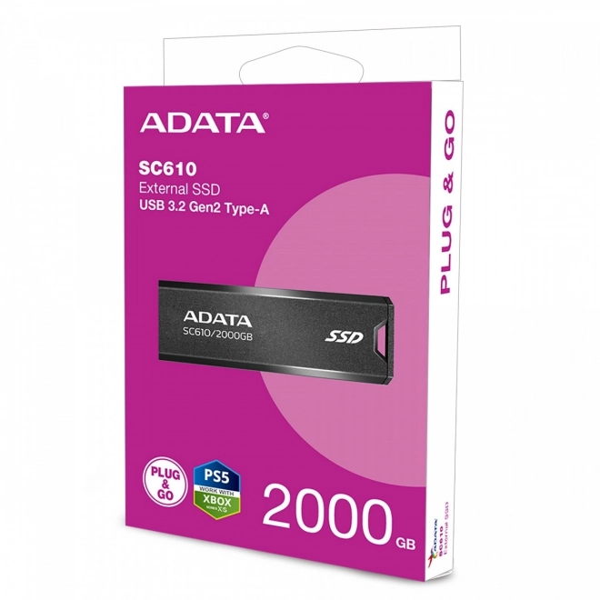 Zunanji SSD disk ADATA SC610 2000 GB USB 3.2 Gen2 črn