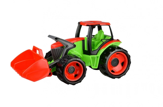 Traktor z žlico modro siva