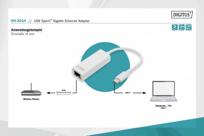 pretvornik USB-C na Ethernet Gigabit