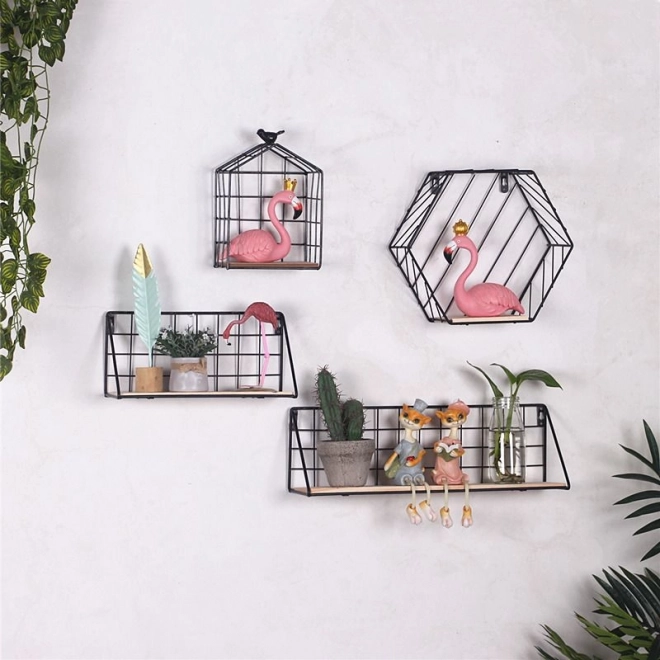 Stenska polica LOFT stil 29,5 cm- črna